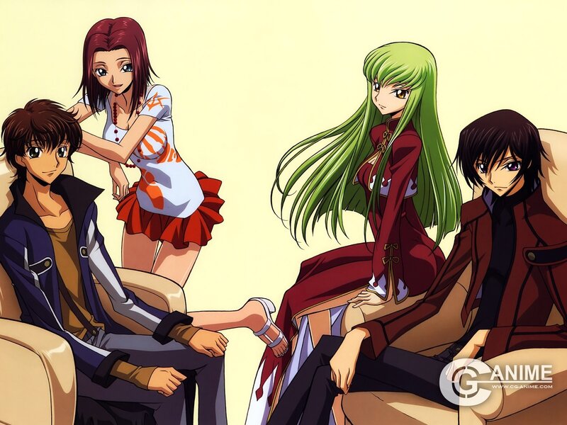 anime characters in a group