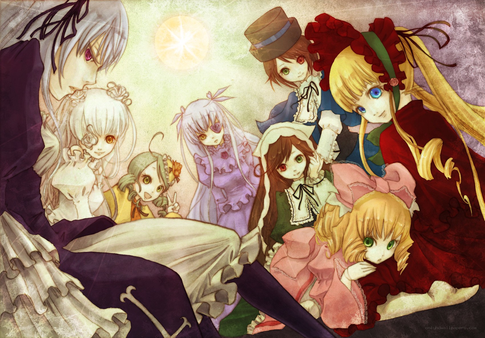 anime characters in a group