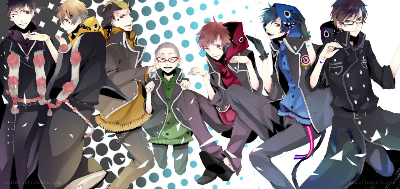 anime characters in a group