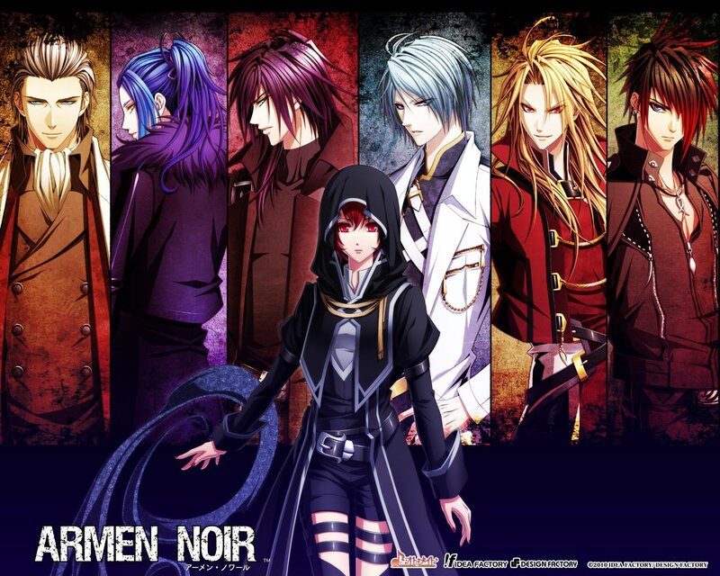 Anime Characters in a Group — Black, Dramatic, Clothing