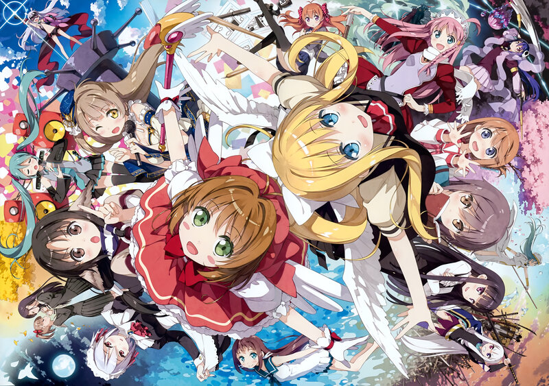 Anime Characters in a Group — Blue, Energetic, Spring