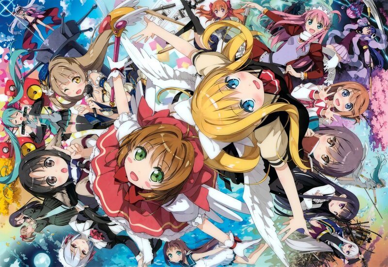 Anime Characters in a Group — Blue, Energetic