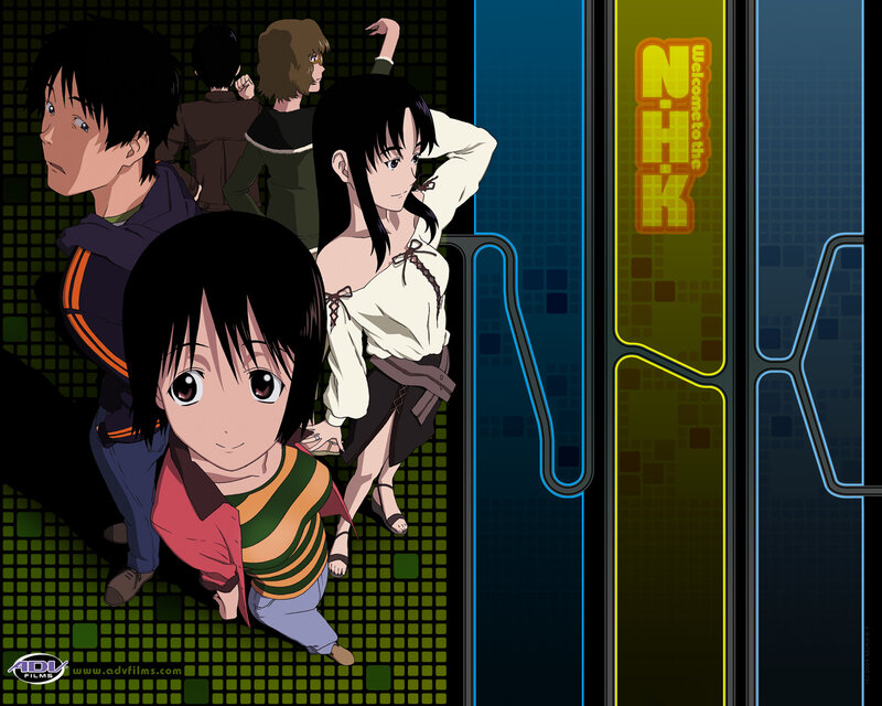 Anime Characters in a Group — Green, Dramatic, Digital Background