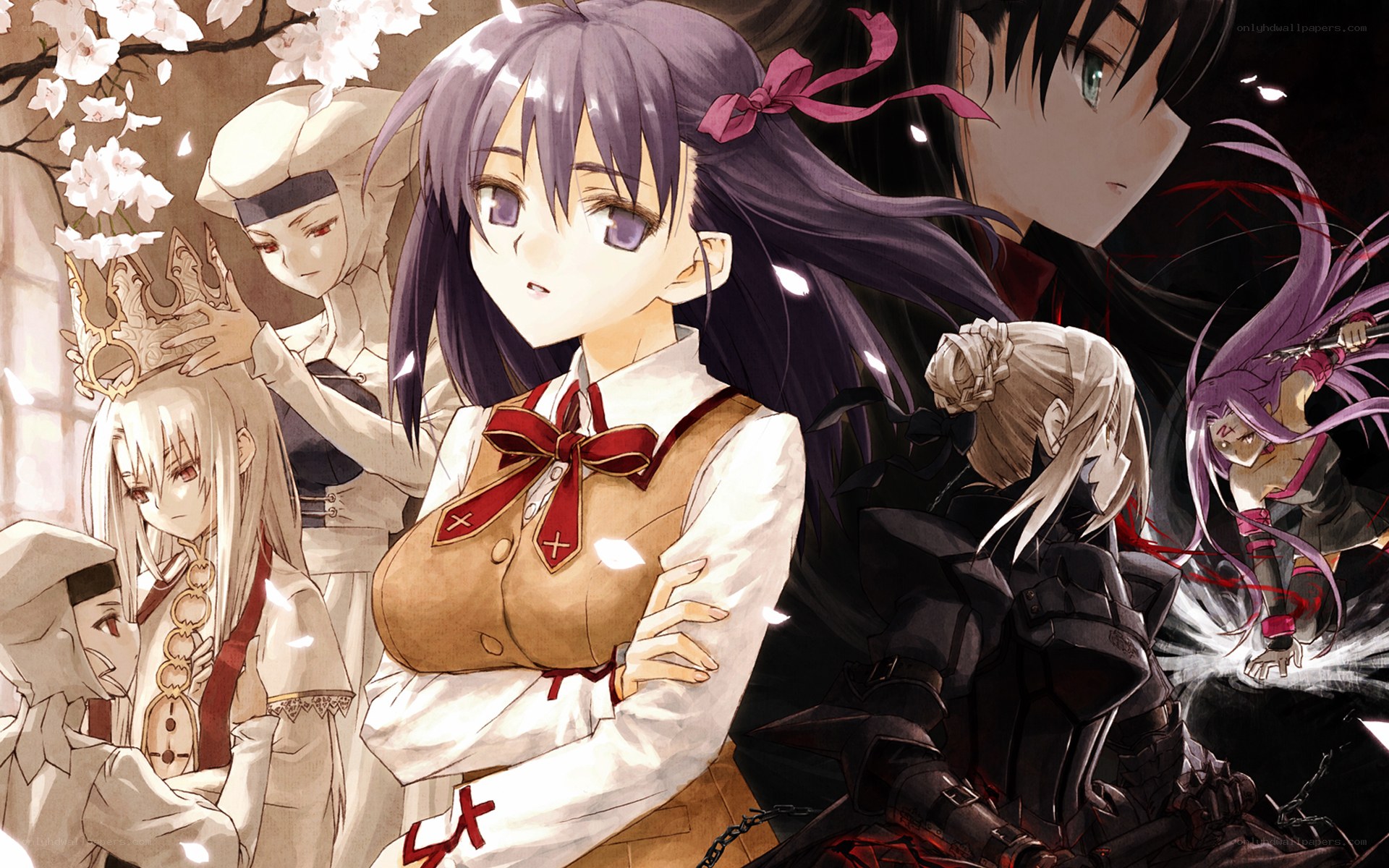 anime characters in a group scene