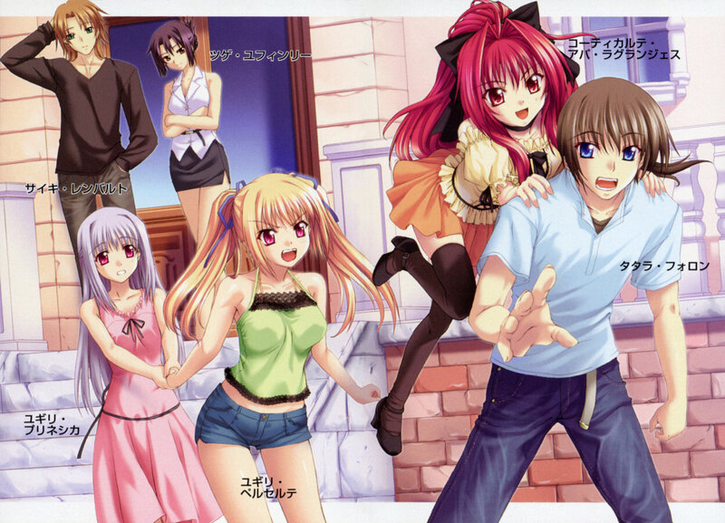 anime characters in a group scene