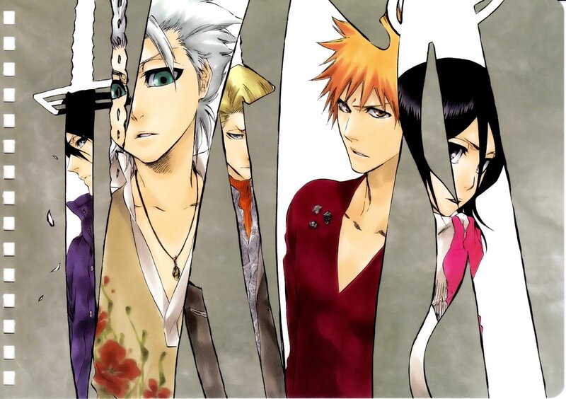 Anime Characters in a Group — White, Dramatic