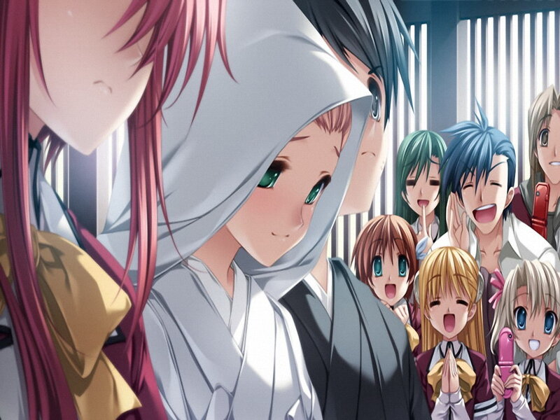 Anime Characters in a Group — White