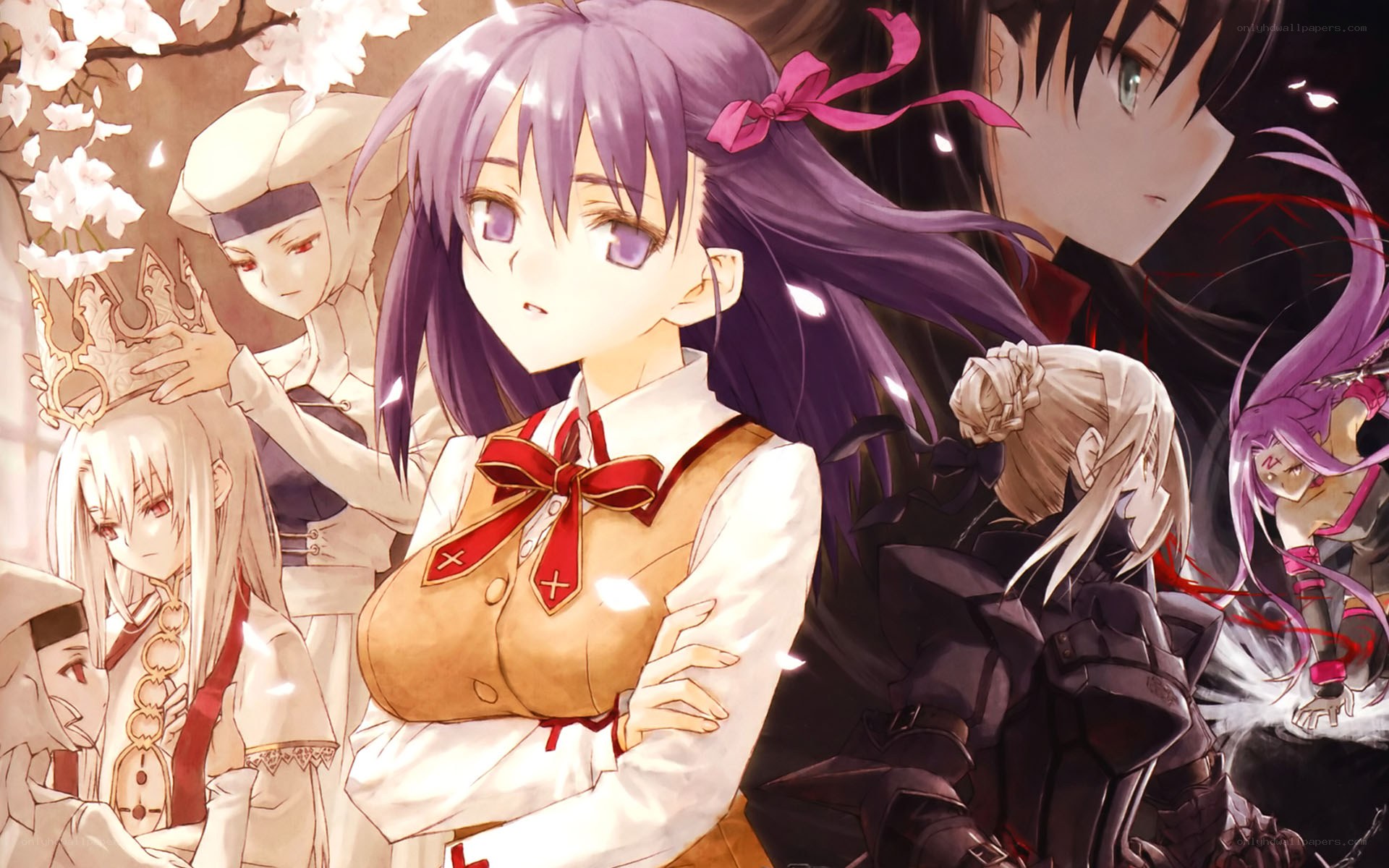 anime characters in a group