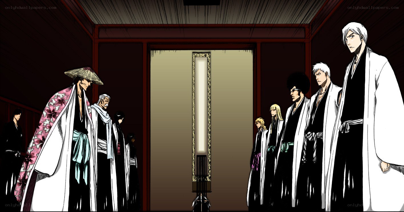 anime characters in a hall