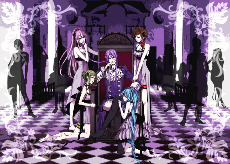 Anime Characters in a Hall — Purple