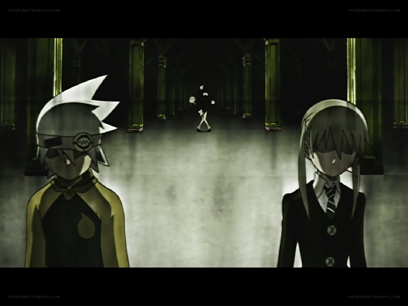 anime characters in a hall