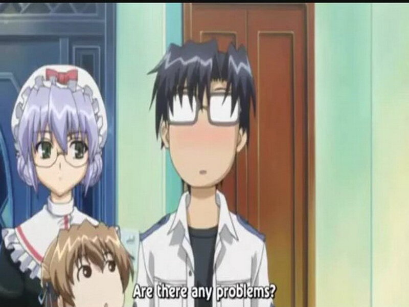 anime characters in a hallway