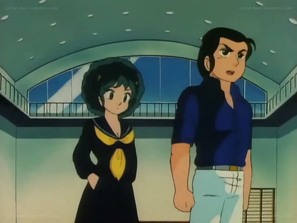 Anime characters in a hallway