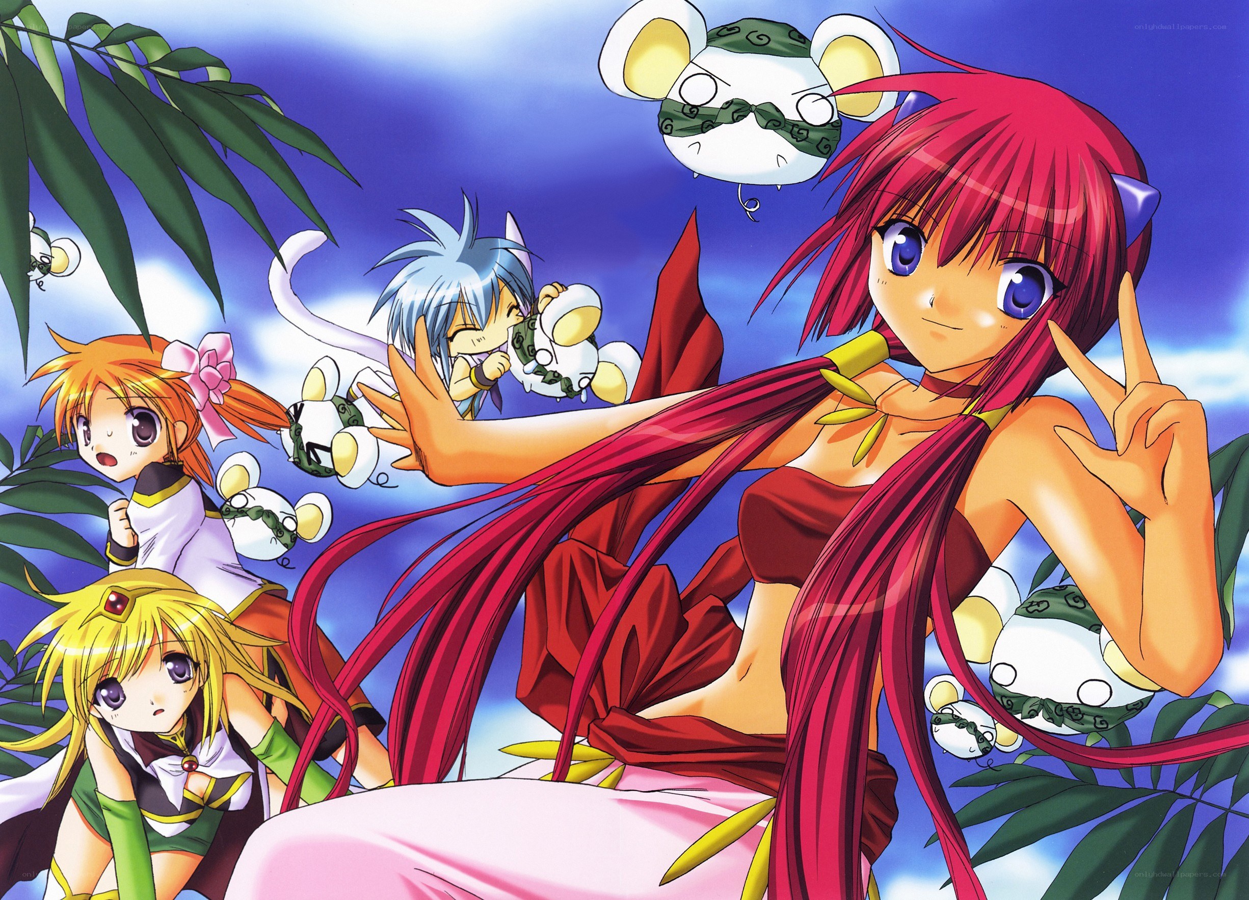 Anime characters in a jungle scene