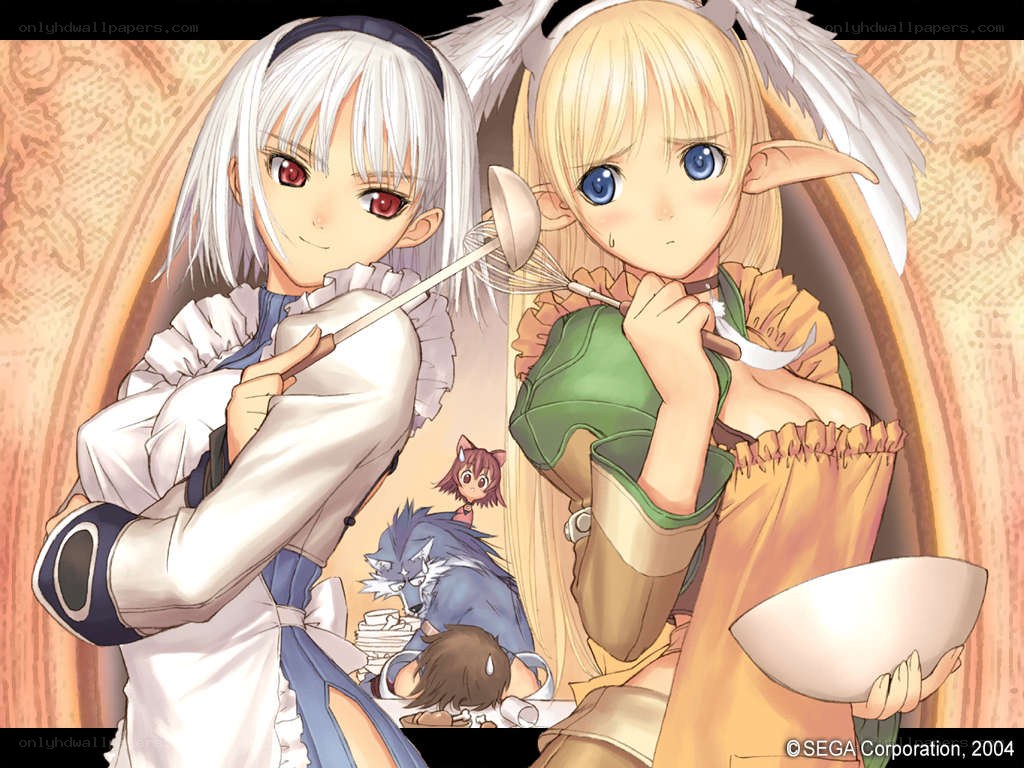 Anime characters in a kitchen scene