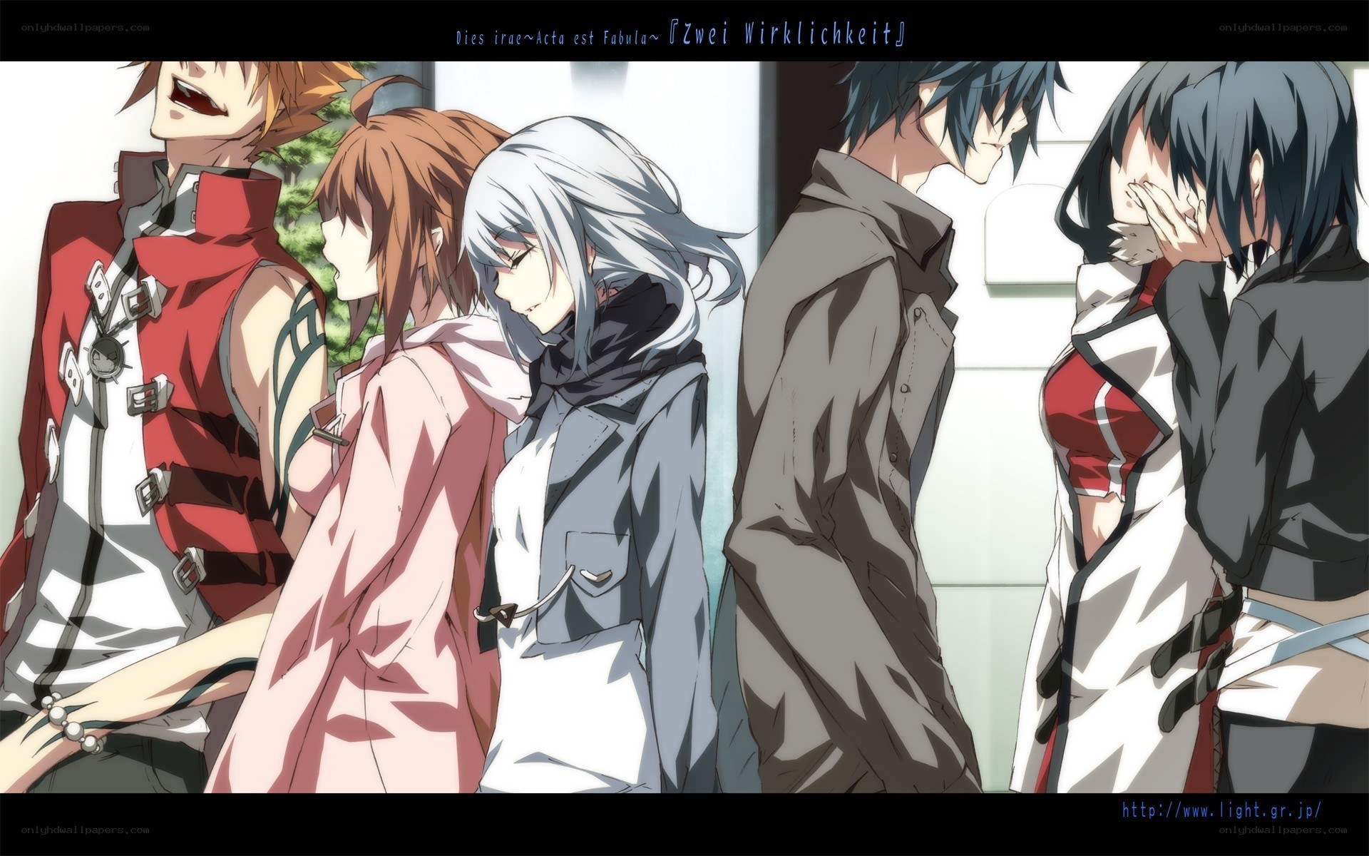 anime characters in a line