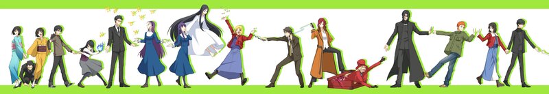 Anime Characters in a Line — Green