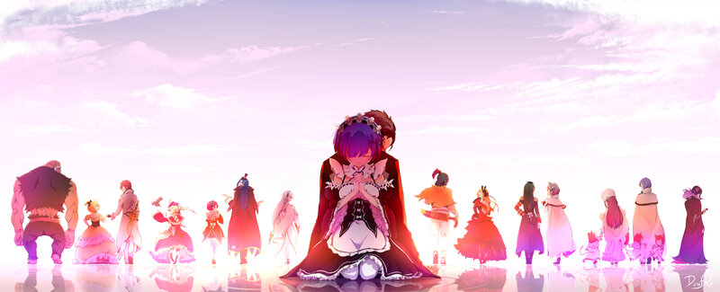 Anime Characters in a Line — Purple
