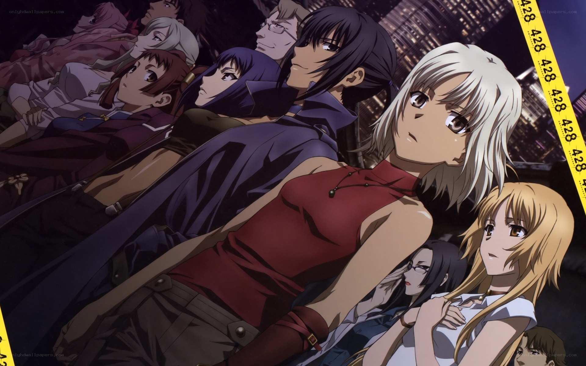 anime characters in a line
