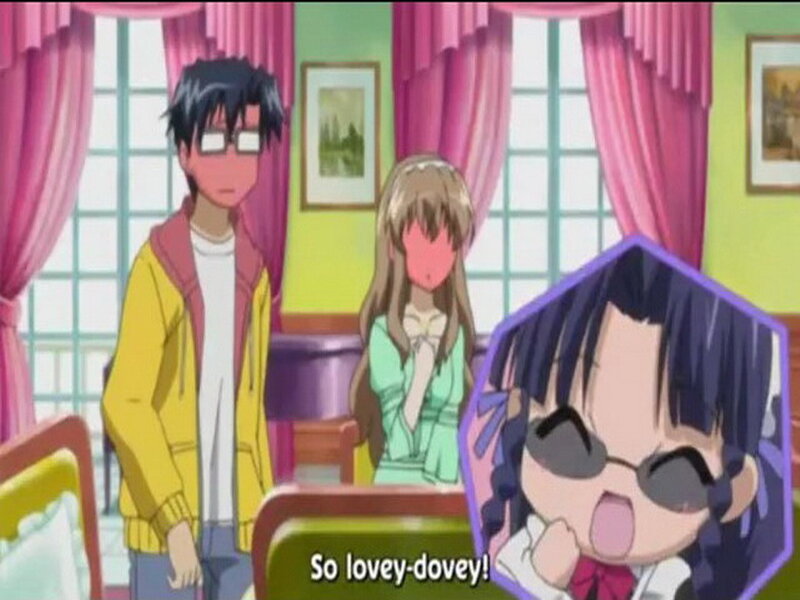 Anime characters in a living room