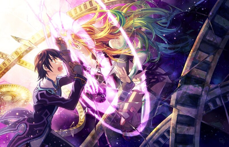 Anime characters in a magical clash