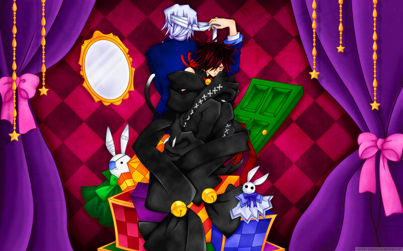 anime characters in a magical room