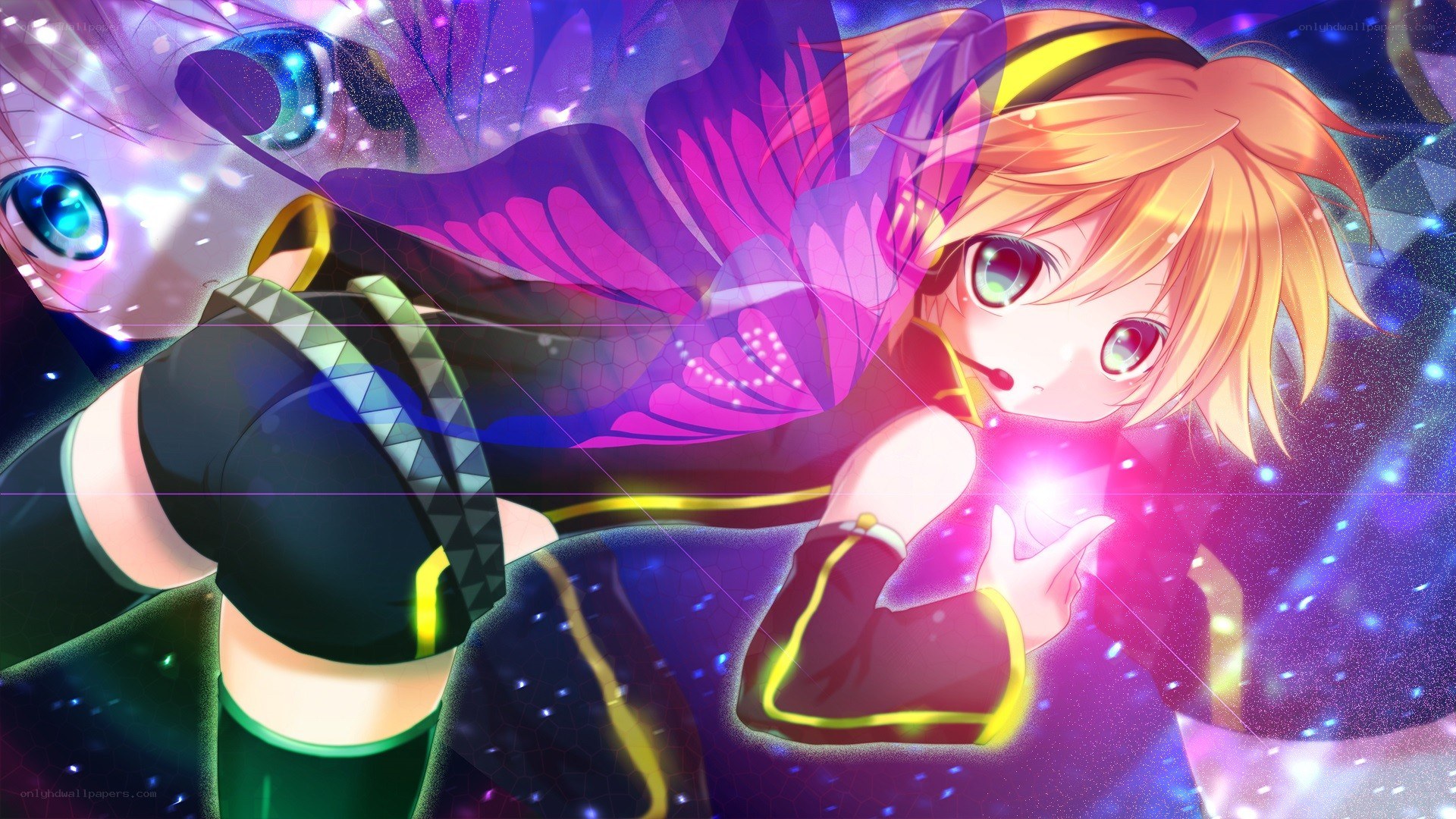 Anime characters in a magical scene