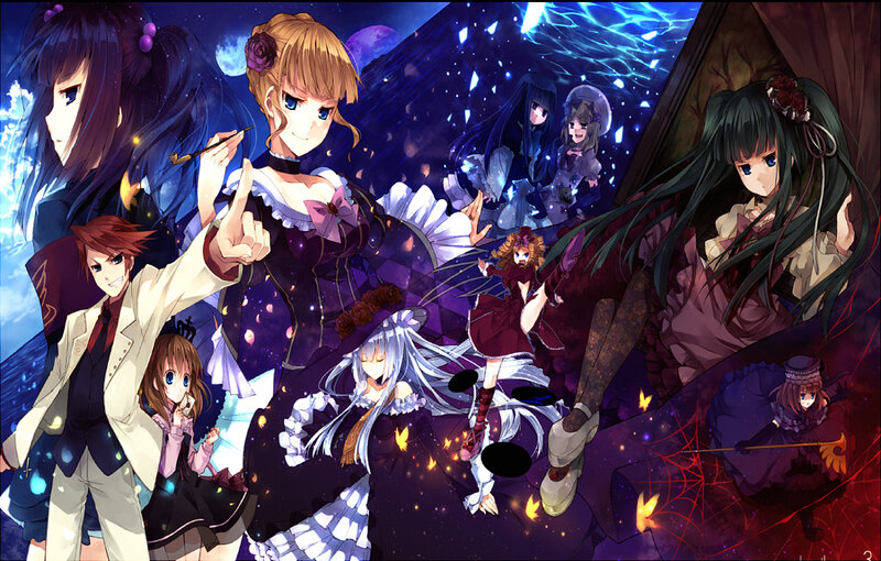 Anime characters in a magical scene