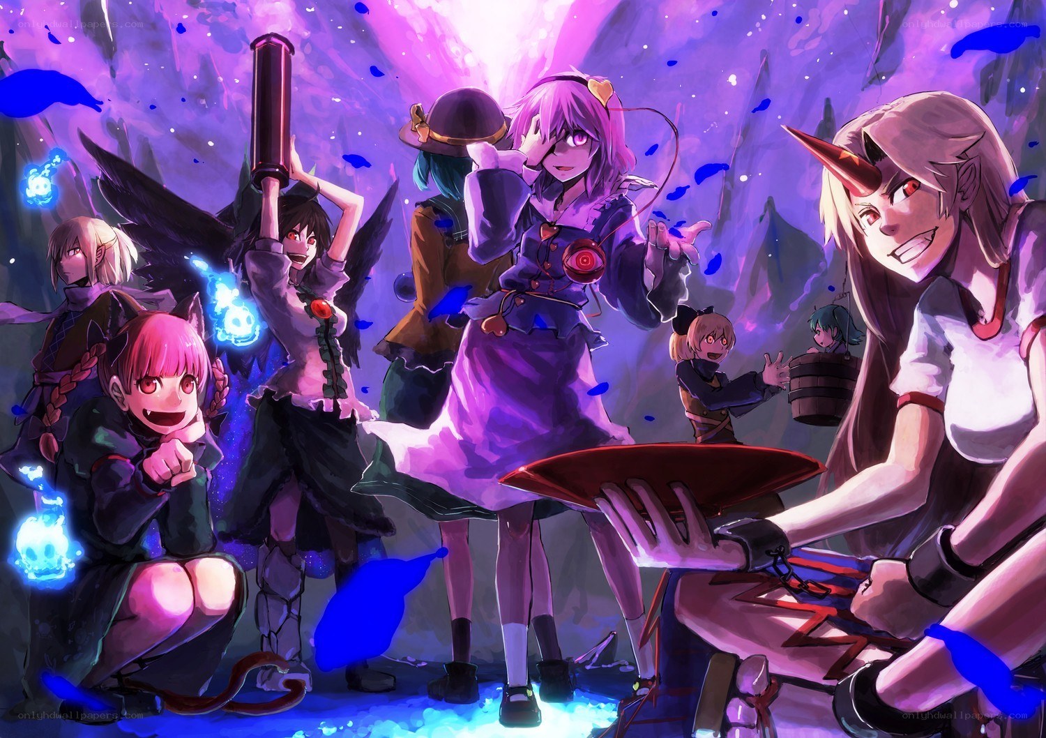 Anime characters in a magical scene
