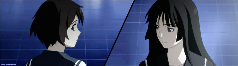 anime characters in a mirror