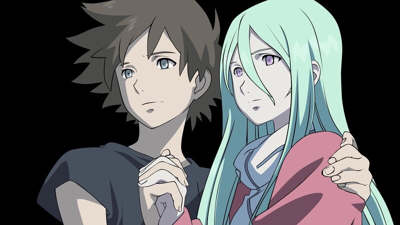 anime characters in a moment