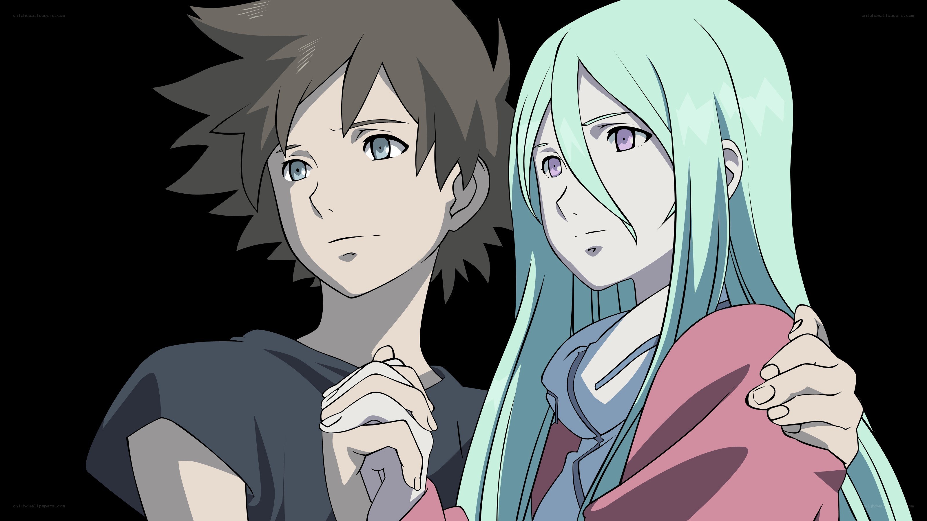 anime characters in a moment