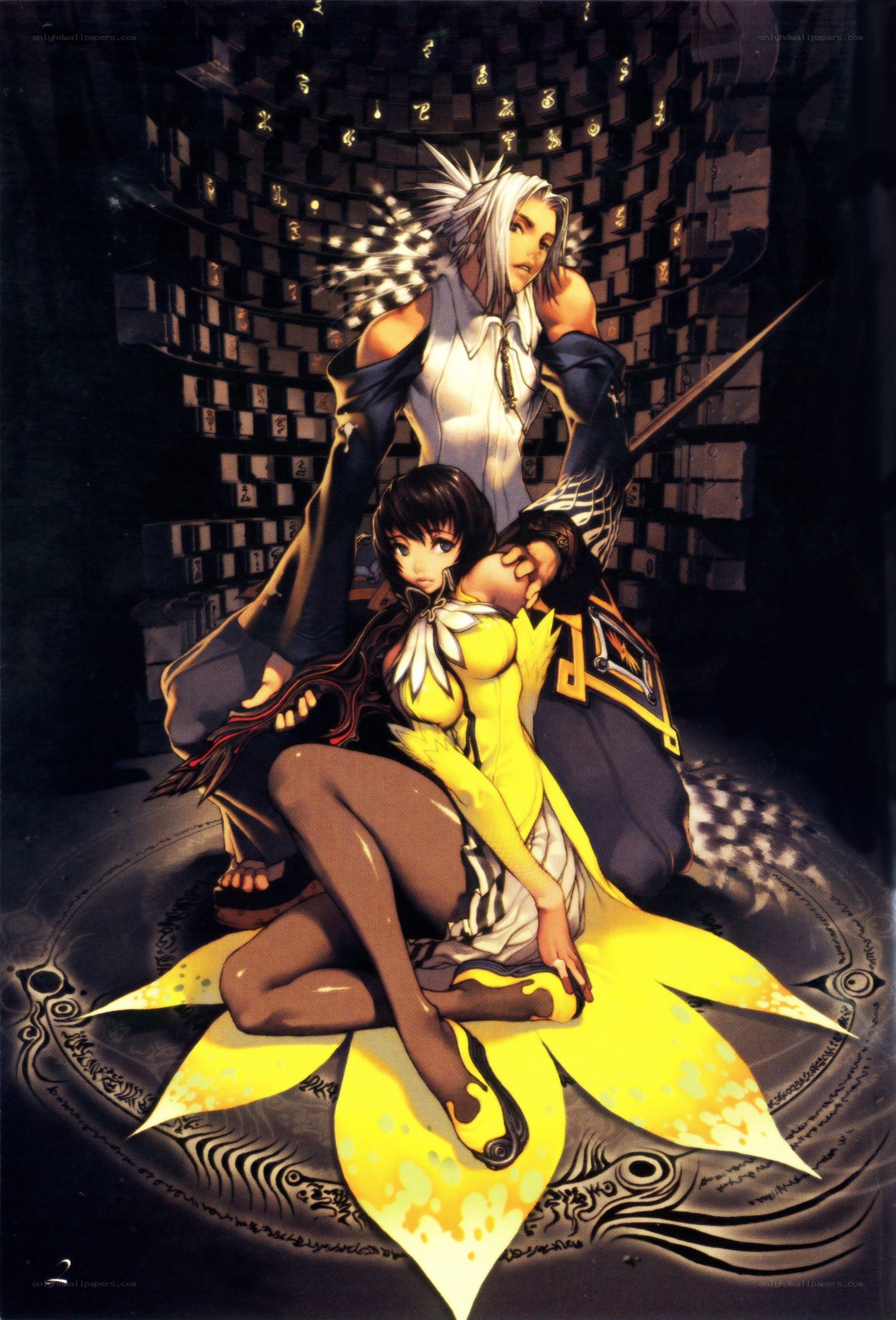 Anime characters in a mystical setting