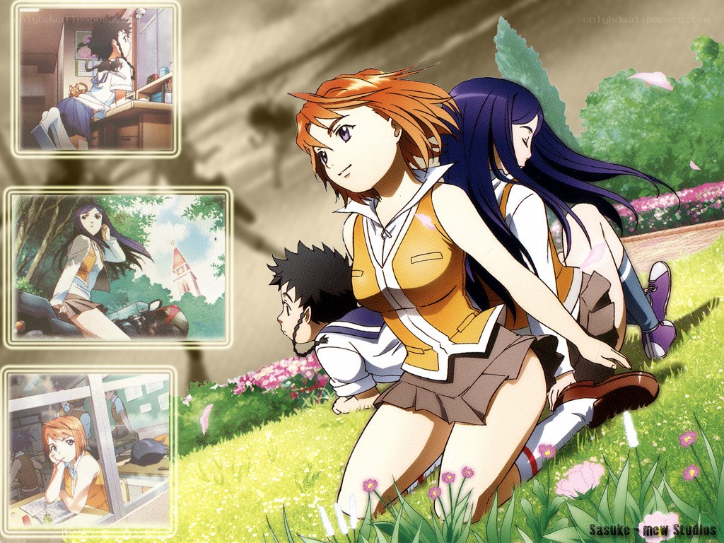 anime characters in a park