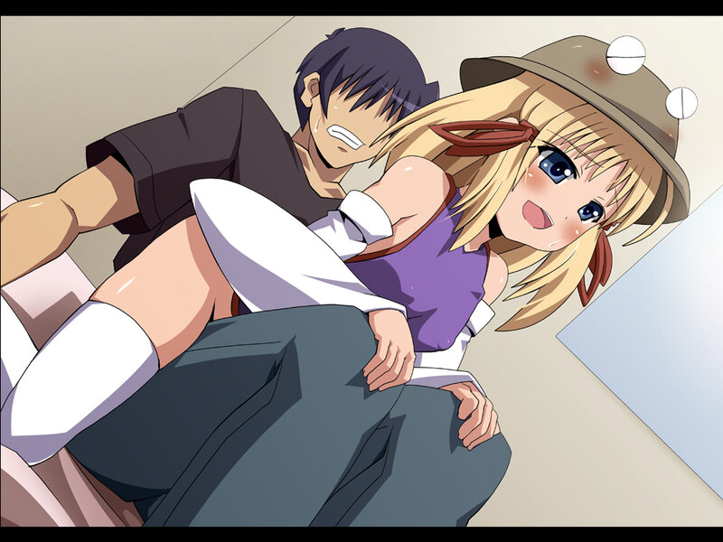 Anime characters in a playful scene