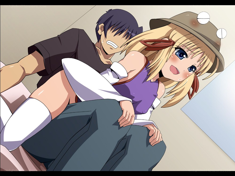 Anime characters in a playful scene