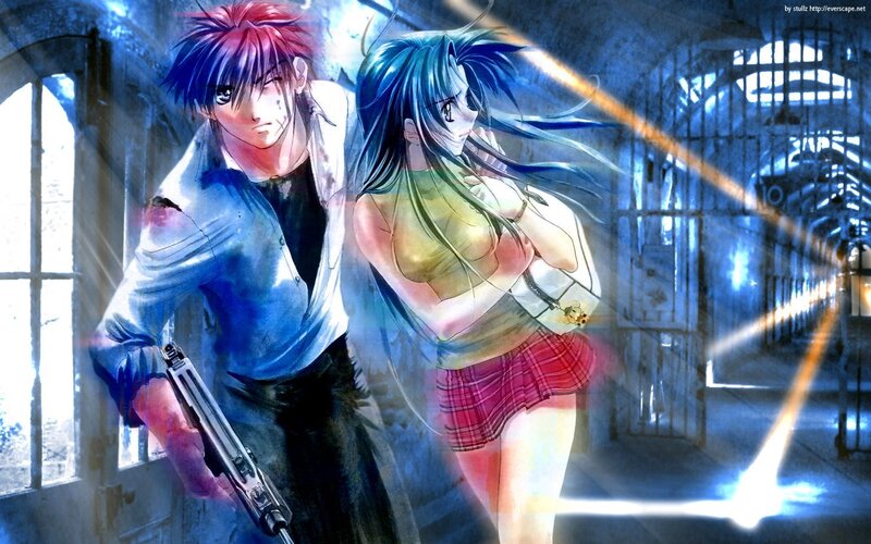 anime characters in a prison