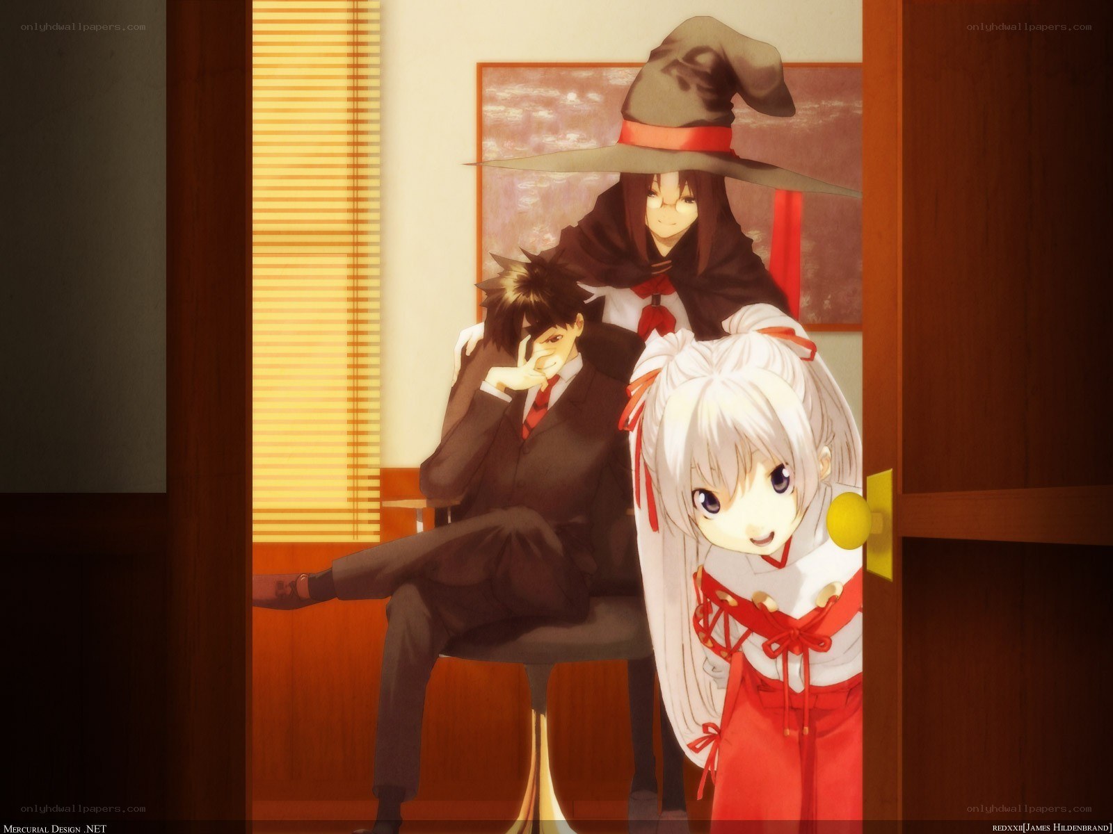 Anime characters in a room