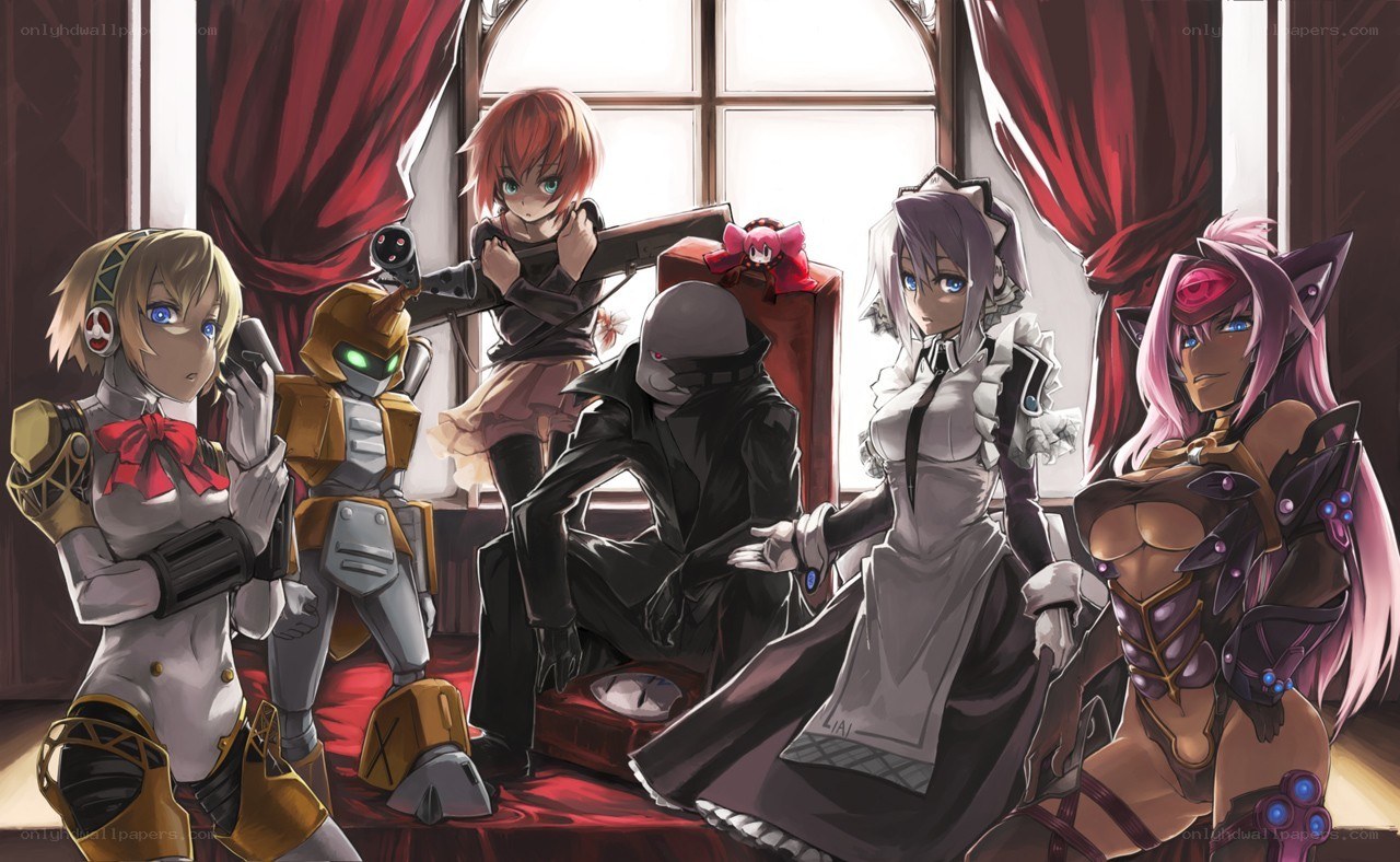 anime characters in a room