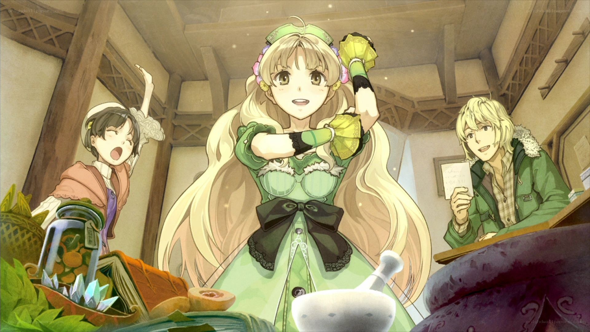 anime characters in a room
