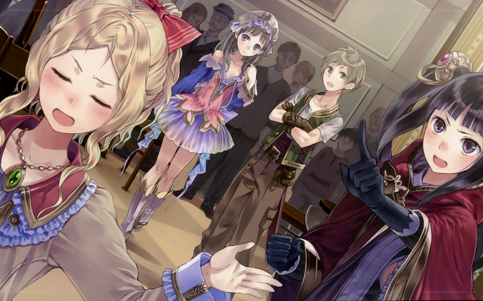 anime characters in a room