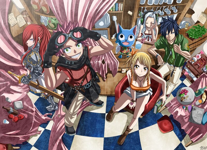 Anime Characters in a Room — Blue, Lively