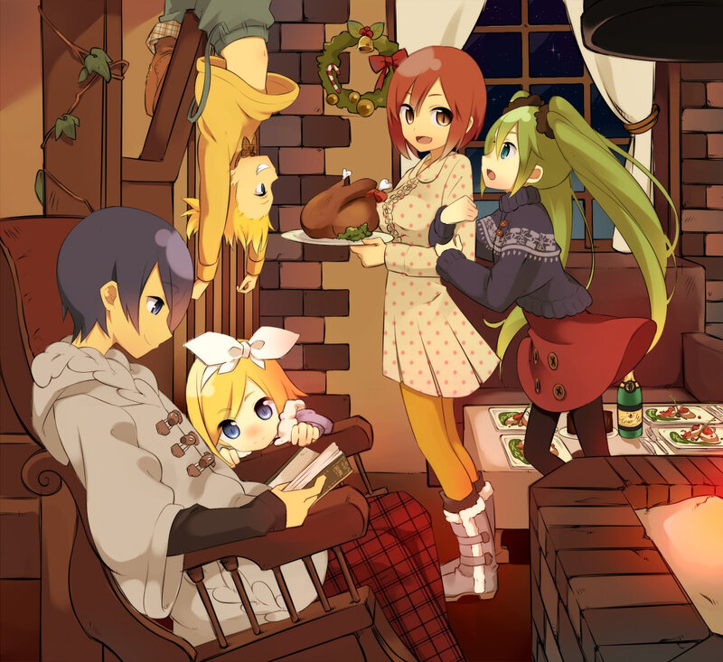 Anime Characters in a Room — Brown, Cozy
