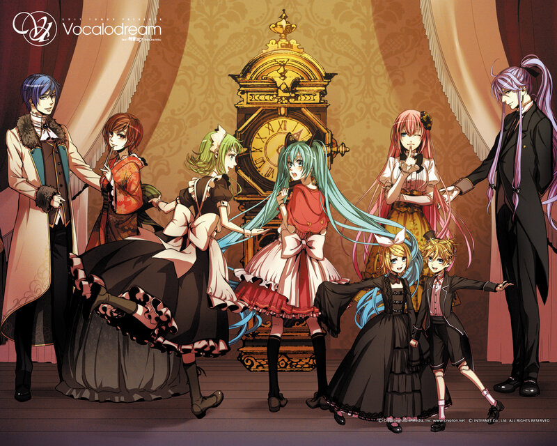 Anime Characters in a Room — Brown, Dramatic, Clock, Curtains