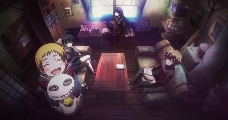 Anime Characters in a Room — Brown, Dramatic