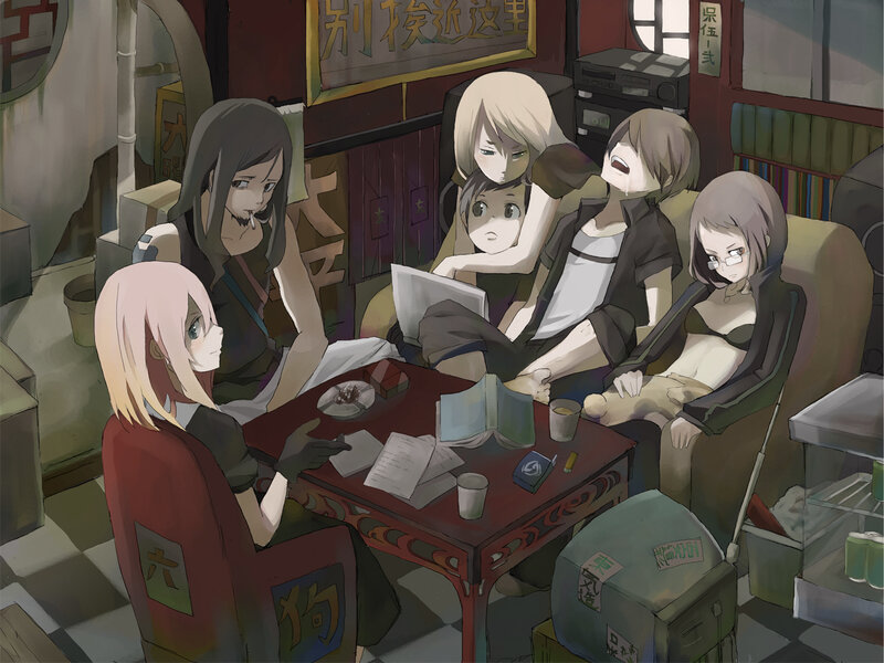 Anime Characters in a Room — Brown