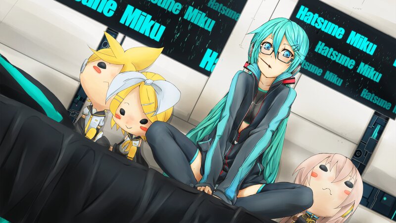 Anime Characters in a Room — Cyan, Playful