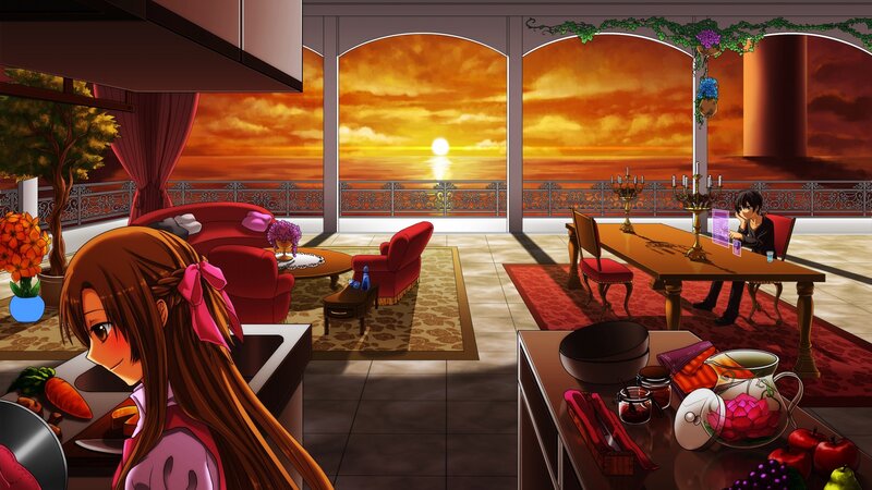 Anime Characters in a Room — Orange, Dramatic