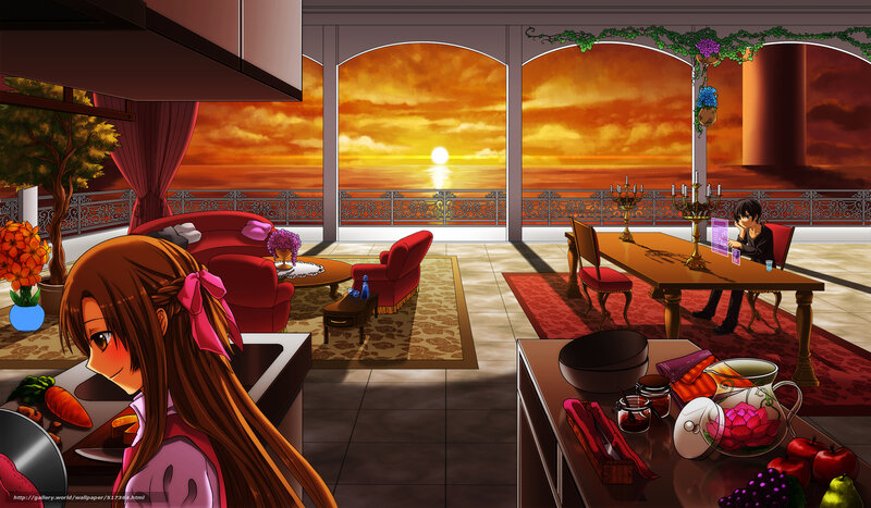 Anime Characters in a Room — Orange, Serene