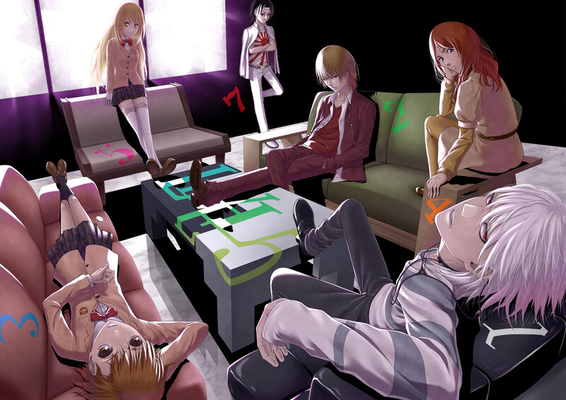 Anime Characters in a Room — Purple, Dramatic